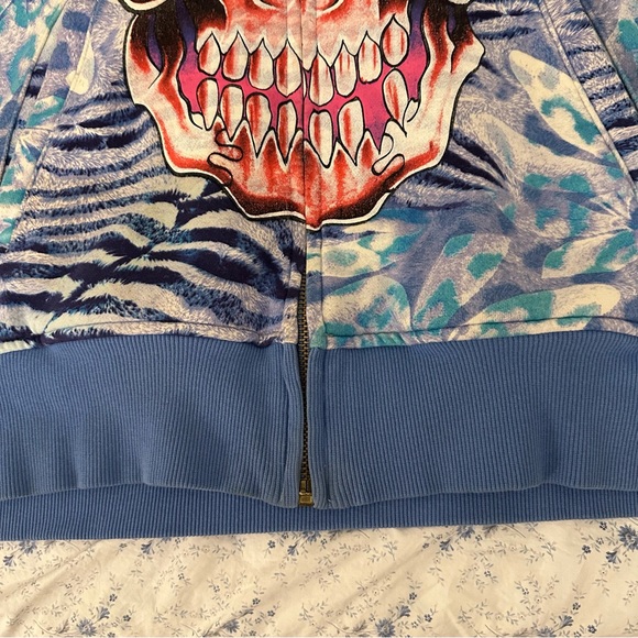 Vintage Rare Christian Audigier Ed Hardy XL Y2K Zip Up Hoodie GUC - Picture 14 of 16